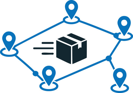 Smart Logistics Delivery Network Icon