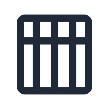 Prison bars line icon, legal outline symbol