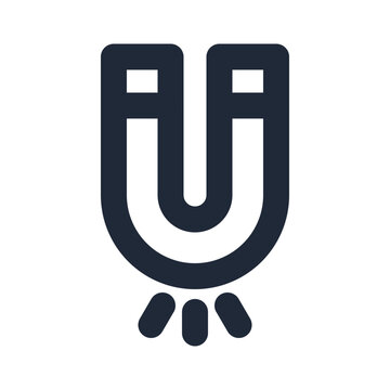 Horseshoe magnet line icon, science outline symbol