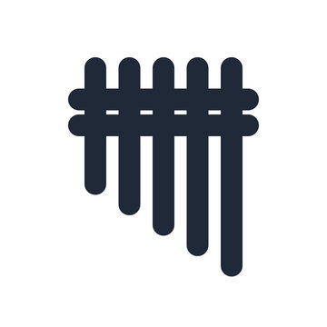 Pan flute line icon, music outline symbol