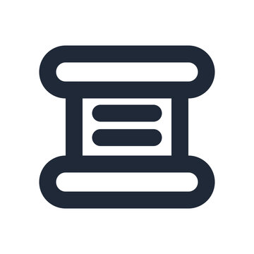 Constitution scroll line icon, legal outline symbol