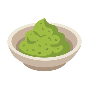 Japanese wasabi paste flat vector illustration