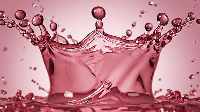 Elegant Pink Crown Splash Hydration Skincare Advertising Background