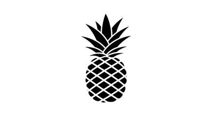 Obraz premium Black Pineapple Fruit Icon Symbol.