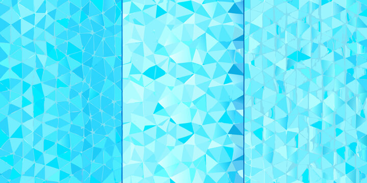 Triangular polygonal designs vibrant blue vector pattern with geometric shapes
