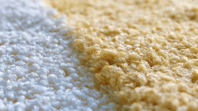Macro close up of white and beige carpet texture background