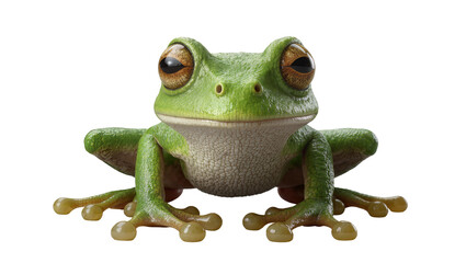 Fototapeta premium Green tree frog with large bulging eyes and textured skin