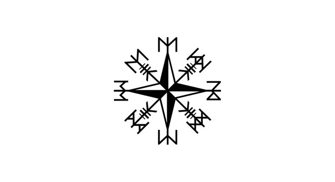 Aegishjalmur Symbol Rune Compass Navigation.