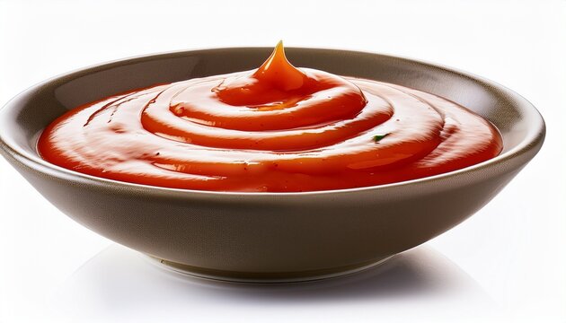 Bowl Of Sriracha Mayo Dip Sauce Isolated On White Back Ground