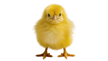 Fluffy yellow chick with angry expression © Lisa