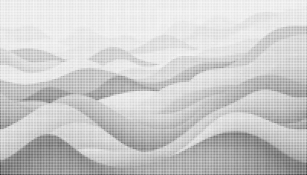 Abstract black and white halftone dot pattern texture with square pixel grid design