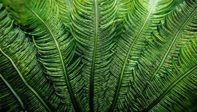 Close Up Green Fern Leaf Texture