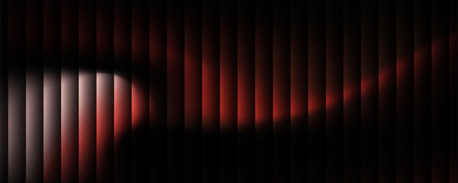 PrintAbstract background of shiny red liquid gradient with striped effect. Wavy striped glass refraction.