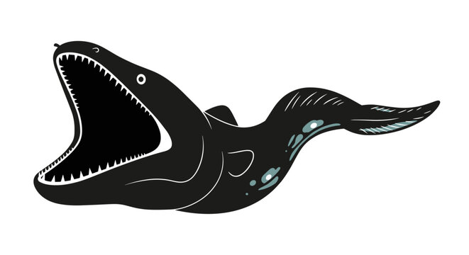 Black Moray Eel with Mouth Wide Open.