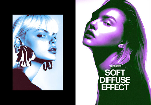 Vertical Soft Diffuse Photo Effect For Poster And Print Design
