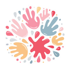Fototapeta premium Abstract organic shapes and splashes in pastel colors