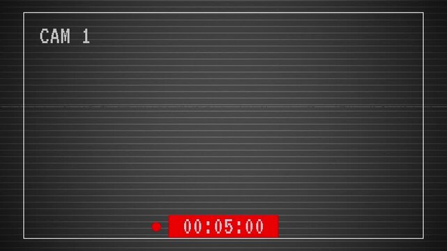 CCTV Camera Recording Overlay with Timer and Scanline Effect