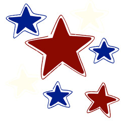 Fototapeta premium Patriotic American flag Star illustration 