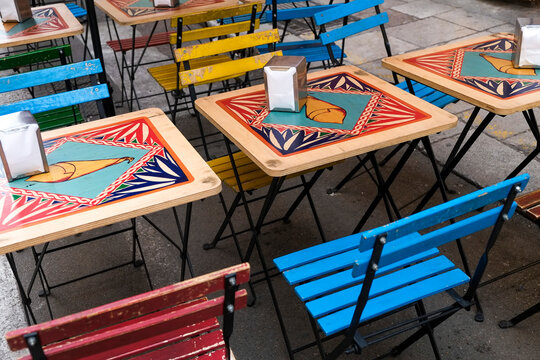 Colorful Cafe Tables in Palermo