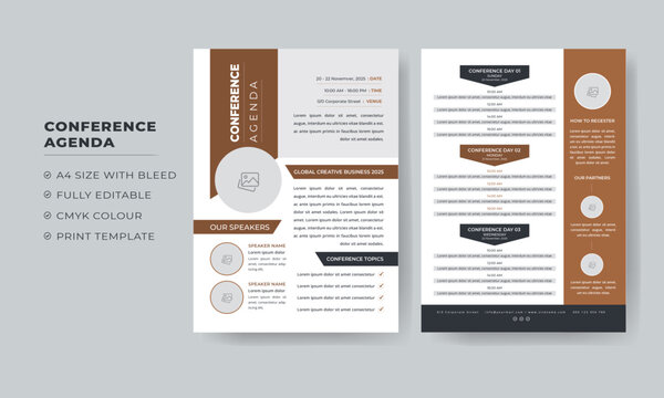 Event and conference agenda template, Business Event agenda template