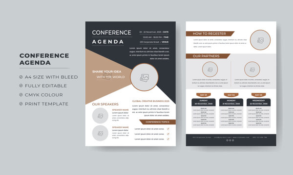 Event and conference agenda template, Business Event agenda template