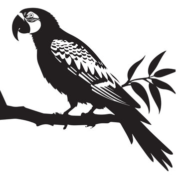 Parrot Perch Silhouette Victor Art Illustrations