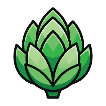 Organic fresh artichoke vegetable isolated realistic vector artwork for healthy food and nutrition concept
