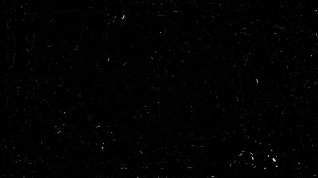 Old film tape defects dust scratches with grain texture. on black background 4k animation