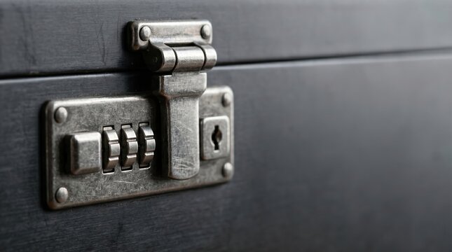 Detailed security lock with metal texture