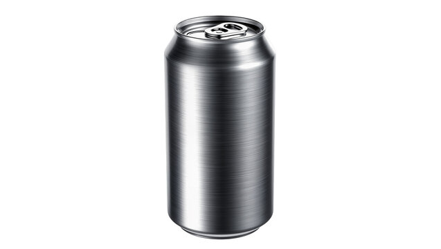 Brushed aluminum soda can with pull tab