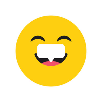A circular yellow smiley face emoji designed as a modern expressive icon for digital communication