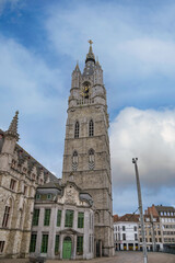Fototapeta premium The Church of St. Nicholas is one of the oldest and most prominent monuments in the city of Ghent, Belgium.