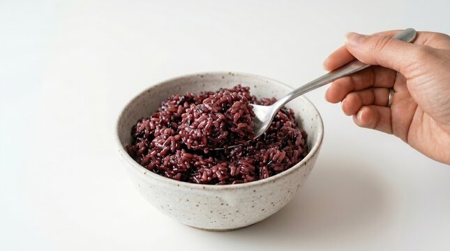 Bowl of a red rice