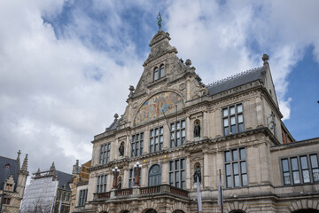 Obraz premium The Church of St. Nicholas is one of the oldest and most prominent monuments in the city of Ghent, Belgium.