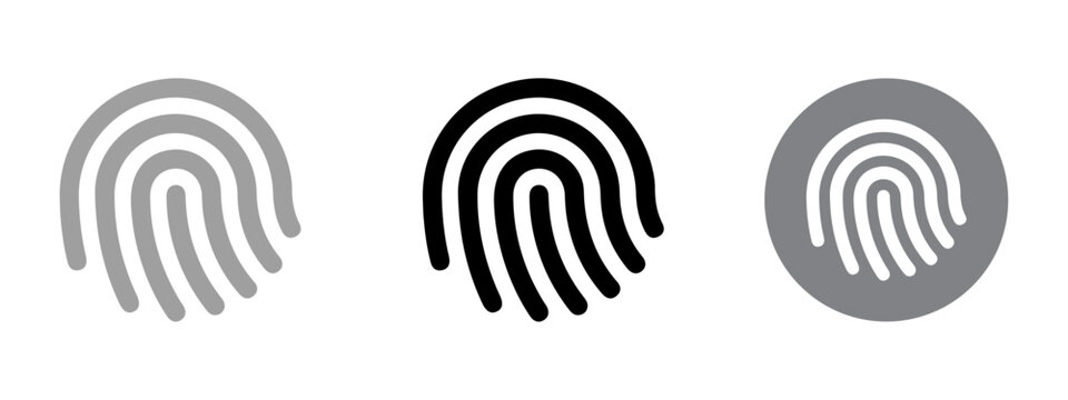 Fingerprint icon, logo, symbol vector illustration. 
 PNG. Editable stroke. icon for biometrics, security, login and account.
