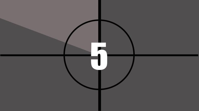Countdown movie from 10 to 0 number. Old film movie timer count in grey retro style. Classic Movie Intro, Analog Cinema Head, Old Film Grain, Countdown Clock Sequence 4k video