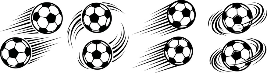 Fototapeta premium Dynamic soccer balls in motion for world football championship