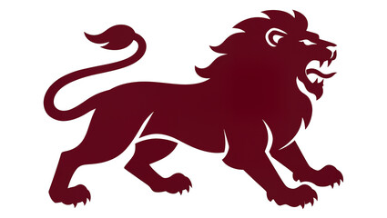 Maroon lion roaring with mane and tail © Hannah