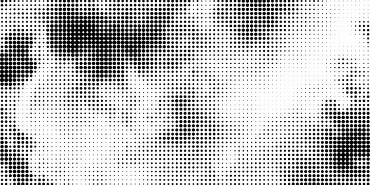 Basic halftone dots effect in black and white color. Halftone effect. Dot halftone. Black white halftone.Background with monochrome dotted texture. Polka dot pattern template.