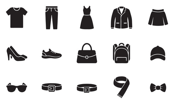 Clothing vector icons set