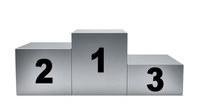 Silver podium with numbers 1 2, 3 for winners