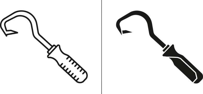 Garden weeding tool with curved blade and ergonomic handle for efficient weed removal during cultivation
