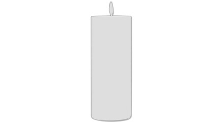 A single white candle stands alone on a transparent background surface © Sopna