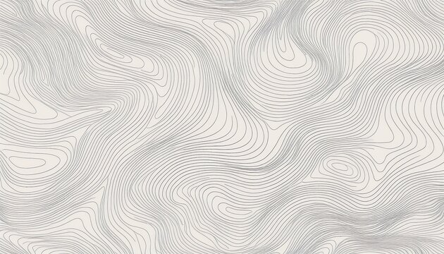 seamless abstract topographic contour line pattern light minimal wavy background