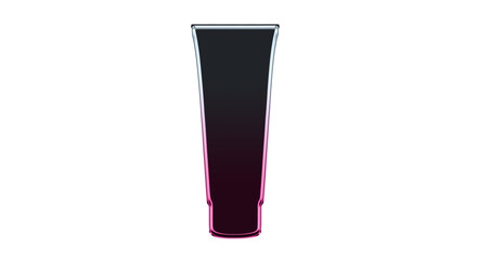 Vibrant pink lip gloss tube standing upright on transparent background © Sopna
