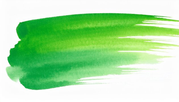 green watercolor stroke brush