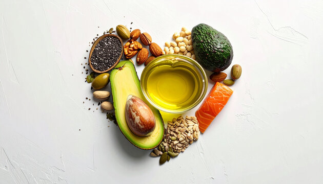 Healthy Heart Shape Avocado Nutrition Concept