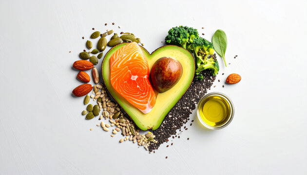 Healthy Avocado Heart Food Arrangement