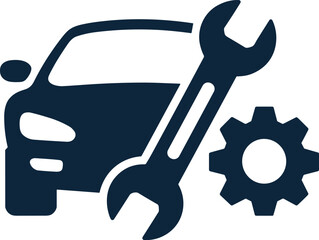 Car repair icon with wrench and gear symbols Keywords: car, automobile, vehicle, repair, maintenance, service, mechanic, workshop, auto © Shohidul