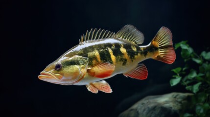 Fototapeta premium Colorful Freshwater Fish Swimming in Aquatic Environment